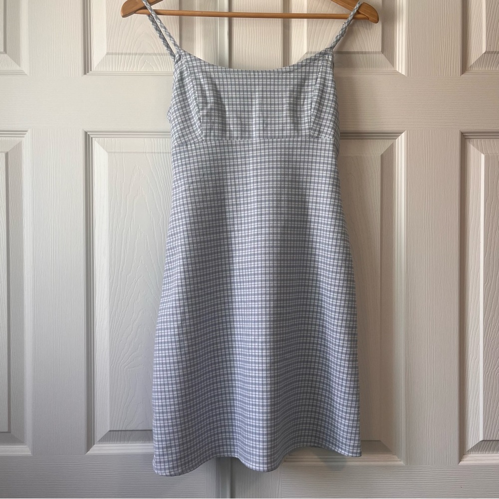 Adjustable Plaid John Galt Mini Dress